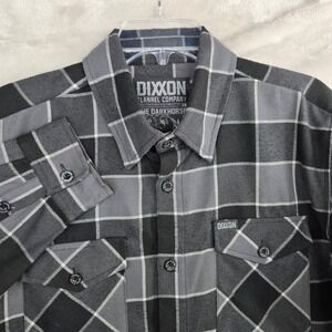 DIXXON Flannel Company The Dark Horse Men's Large Black Plaid Button Up Shirt